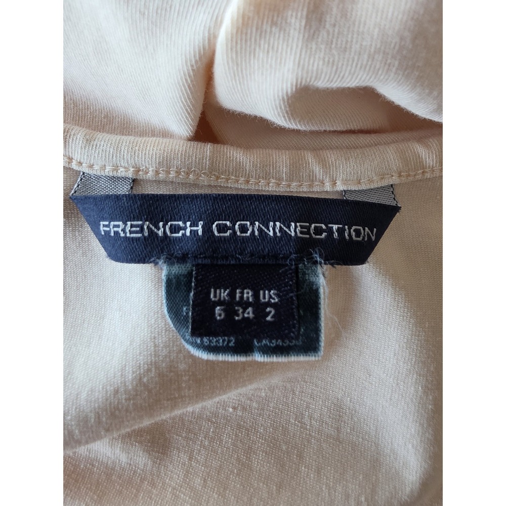 French Connection Womens Maxi Dress Size 2 Colorblock Ivory Orange Cotton - Picture 3 of 6